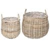 vidaXL Istutuskorv ladustamisega GENDT 2 tk Looduslik hall Kubu rattan