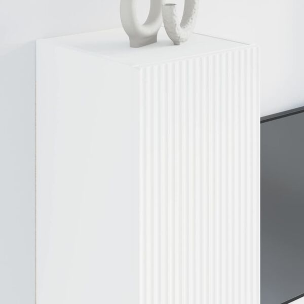 vidaXL TV Seina Kapp 2 pcs Valge 30 x 31 x 80 cm Tehispuit