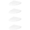 vidaXL ujuvad nurgariiulid 4 tk, k&otilde;rgl&auml;ikega valged, 25 x 25 x 3,8 cm, MDF