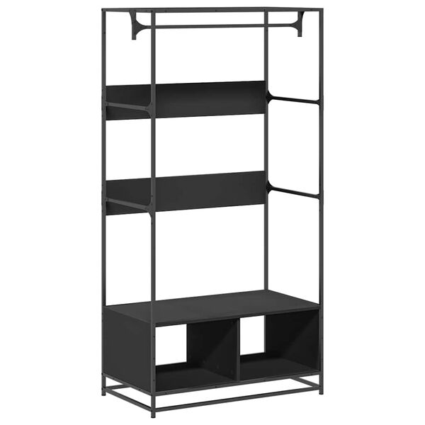 vidaXL garderoobisüsteem, must, 90 x 50 x 180 cm, tehispuit