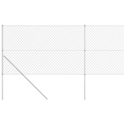 vidaXL võrkaed postidega, tsingitud teras, 15 x 1,5 m, hõbedane