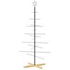 vidaXL metallist kunstkuusk puidust alusega, must, 150 cm