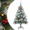 vidaXL Tehisj&otilde;ulupuu Roheline ja valge 150 cm PVC, metall ja plastik
