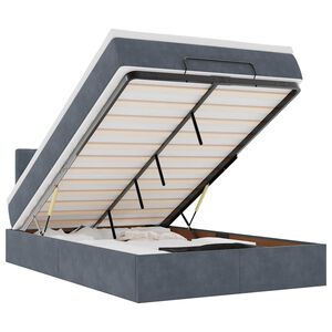 vidaXL ottomani voodi madratsiga, tumehall, 120x200 cm, samet