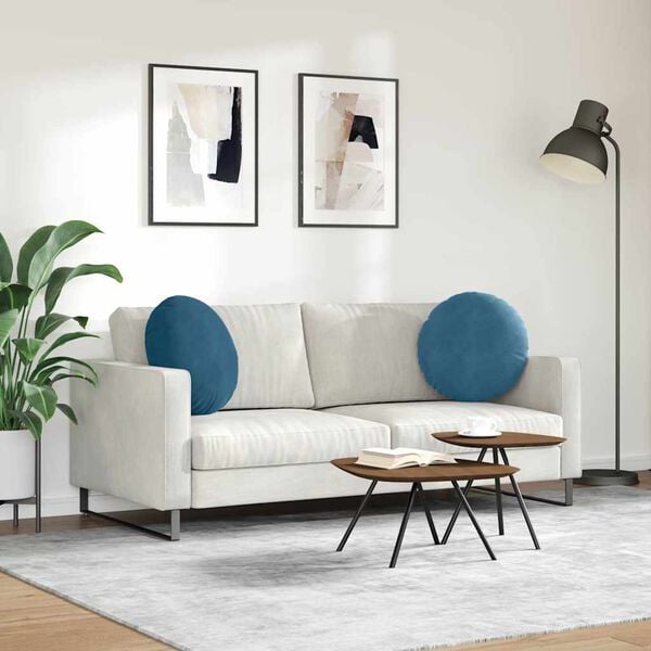 vidaXL Istumispatjad 2 pcs Sinine &Oslash; 40 x 13 cm Samet