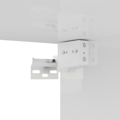 vidaXL 8-osaline telerikapikomplekt, kõrgläikega valge, puitlaastplaat