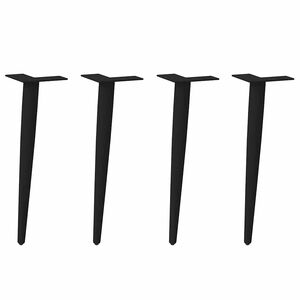 vidaXL kohvilaua jalad, koonilised, 4 tk, mustad, 30–31 cm, terasest