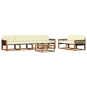 vidaXL V&auml;li diivanikomplekt padjaga 7 pcs Looduslik ja kreem