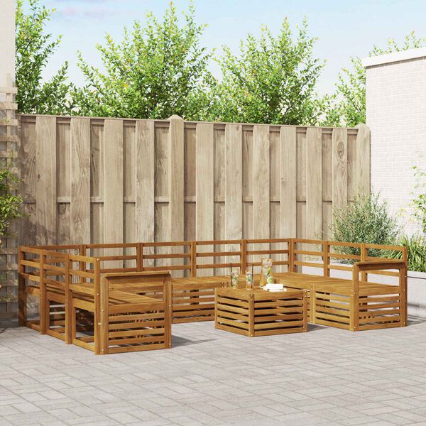 vidaXL Diivanikomplektid 10 pcs Neutraalne Tugev akatsiapuu