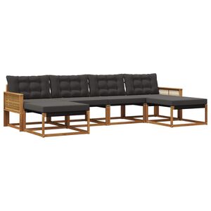 vidaXL V&auml;li diivanikomplekt padjaga 6 pcs Naturaalne ja must