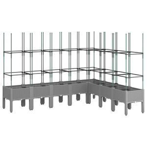 vidaXL v&otilde;rega taimekast, helehall, 200 x 160 x 142,5 cm, PP