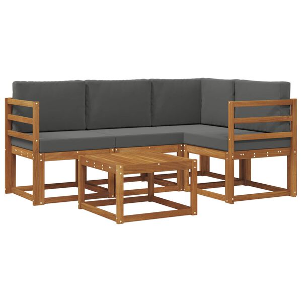 vidaXL V&auml;li diivanikomplekt padjaga 5 pcs Looduslik ja antriit