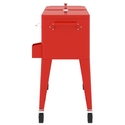 vidaXL ratastega jahutuskast, punane, 92 x 43 x 89 cm