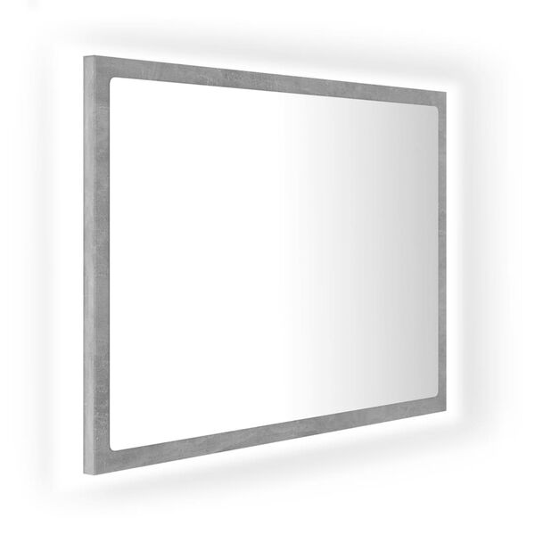 vidaXL LED vannitoa peeglikapp, betoonhall, 60x8,5x37 cm, akrüül