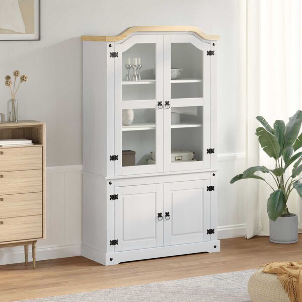 vidaXL V&auml;ljapanekukapp Valge 103.5 x 42 x 180 cm Tahke m&auml;nd