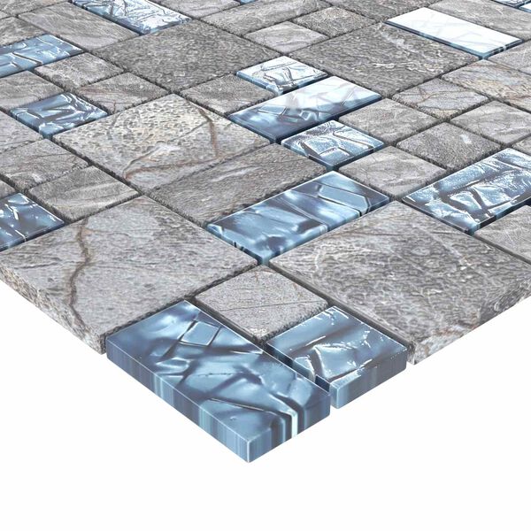 vidaXL Mosaiik Plaat 11 pcs Hall ja Sinine 50 x 50 cm Klaas