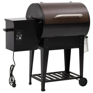 vidaXL pelletgrill alumise riiuliga, must, 94 cm, raud