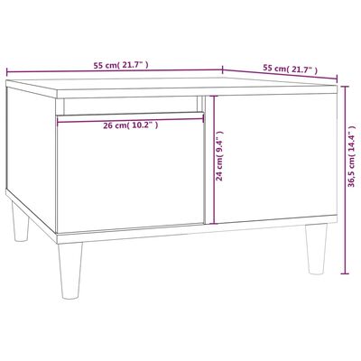 vidaXL kohvilaud, pruun tamm, 55 x 55 x 36,5 cm, tehispuit