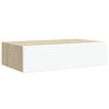 vidaXL sahtlitega seinariiulid, 2tk, tamm ja valge, 40x23,5x10 cm MDF