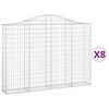 vidaXL kaarekujulised gabioonkorvid 8 tk, 200x30x140/160 cm, raud