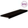 vidaXL trepiastmed 12 tk, pruunmust, 90x30x2 cm, tammepuit
