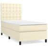 vidaXL kontinentaalvoodi madratsiga, kreemjas, 90x200 cm, kunstnahk