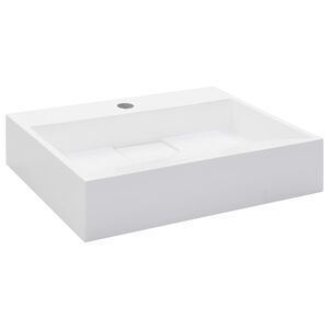 vidaXL valamu 50 x 38 x 13 cm mineraalvalatis/marmorvalatis, valge