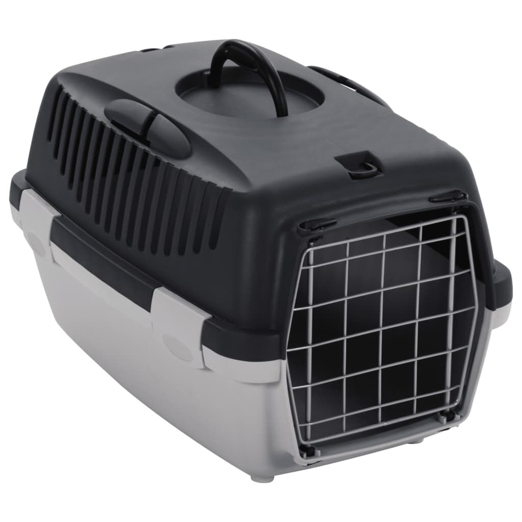 vidaXL lemmiklooma transpordipuur, hall ja must, 48 x 32 x 31 cm PP