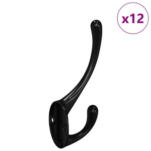 vidaXL Riidekonks 12 pcs Must 102 x 29 x 47mm Tsink-alliage