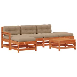 vidaXL Aia lounge komplekt 6 pcs Vahapunane Tahke m&auml;nd