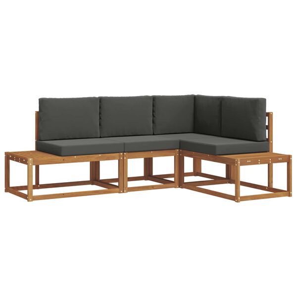 vidaXL V&auml;li diivanikomplekt padjaga 4 T&uuml;kk Looduslik ja antriit