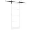 vidaXL Libisev uks Valge ja must 93 x 232 cm Soe m&auml;nnipuit ja klaas
