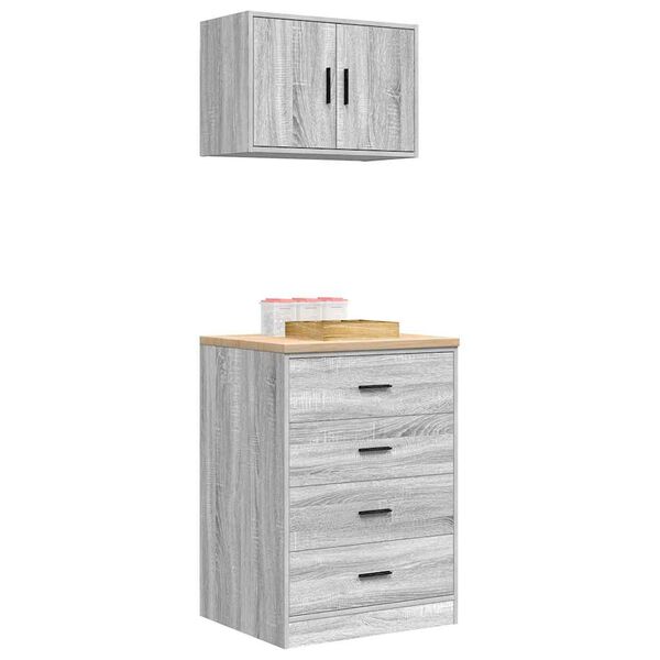 vidaXL garaažikapid 2 tk, hall Sonoma tamm, tehispuit