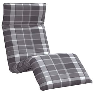 vidaXL kokkupandav p&auml;evitustool hall ruudumustriga 175 x 54 x 8,5 cm Oxford-kangast