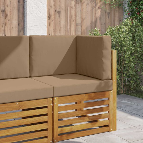 vidaXL V&auml;lim&ouml;&ouml;blitugi patja 3 pcs Pruunikashall Pol&uuml;ester