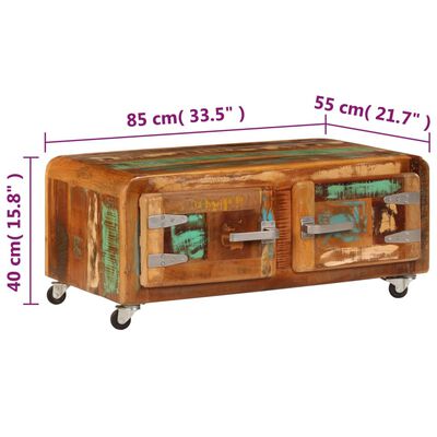 vidaXL kohvilaud 85 x 55 x 40 cm toekast taastatud puidust