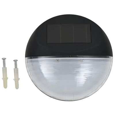 vidaXL päikesepatareiga seinavalgustid, LED, 24 tk ümmargune, must