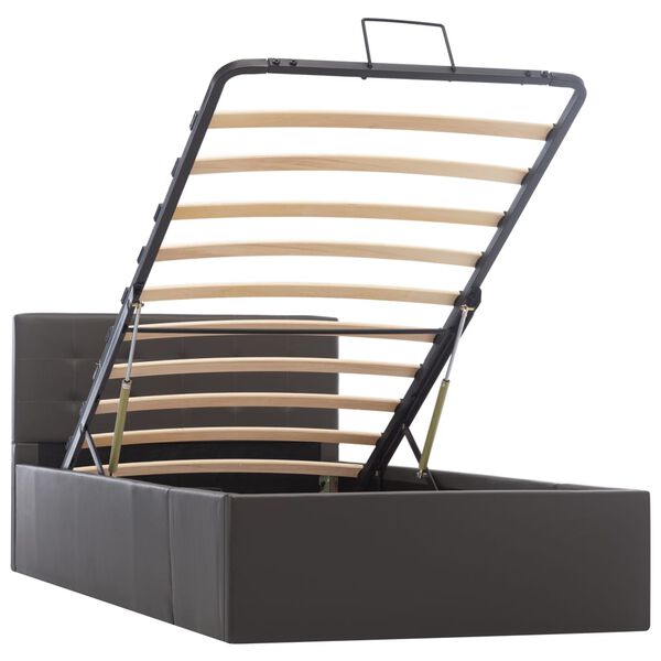 vidaXL hüdrauliline hoiukastiga voodiraam hall kunstnahk 100 x 200cm