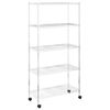 vidaXL 5-tasandiline hoiuriiul ratastega, 75x35x155 cm, kroom, 250 kg