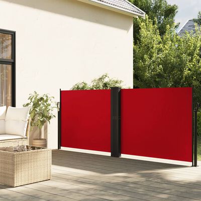 vidaXL lahtitõmmatav külgsein, punane, 120 x 1000 cm
