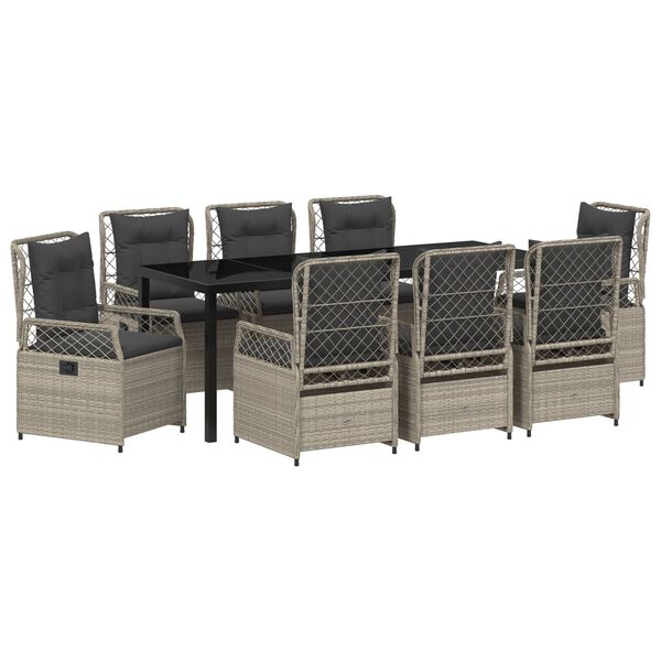 vidaXL Aia s&ouml;&ouml;gilaudade komplekt 9 pcs Helehall pol&uuml;rotang