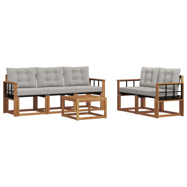 vidaXL V&auml;li diivanikomplekt padjaga 6 pcs Looduslik ja Hele Hall