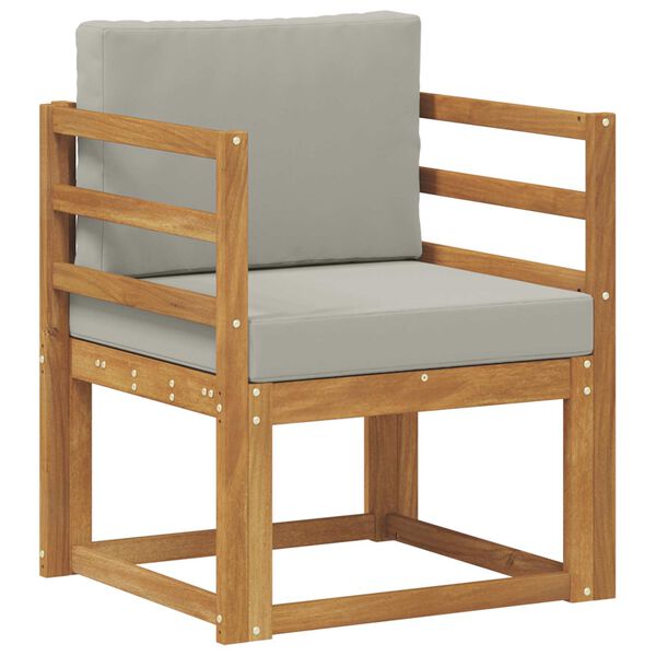 vidaXL &Otilde;uesohva Tugev akaatsiapuit ja pol&uuml;ester Naturaalne ja helehall