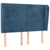 vidaXL voodipeats servadega, tumesinine, 147x23x118/128 cm, samet