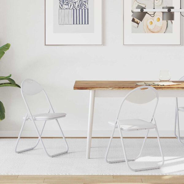 vidaXL Kokkupandav tool 2 pcs Valge 48 x 43,5 x 81 cm Kunstnahk