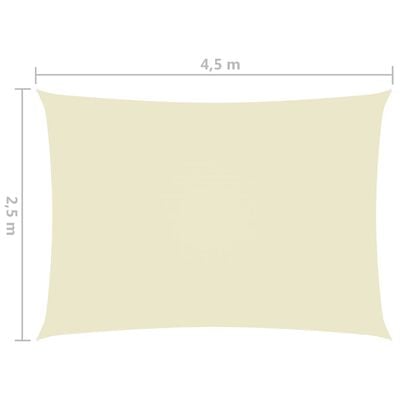 vidaXL oxford-kangast päikesepuri, ristkülik, 2,5 x 4,5 m, kreemjas