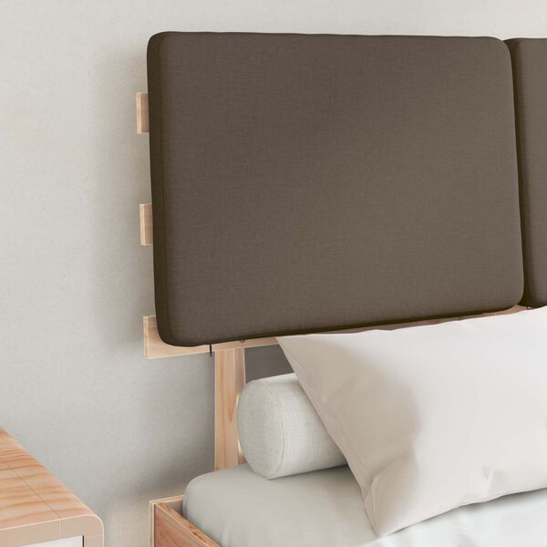 vidaXL Voodiraam Pehme Peatoega Pruunikashall 120 x 200 cm Tahke mänd