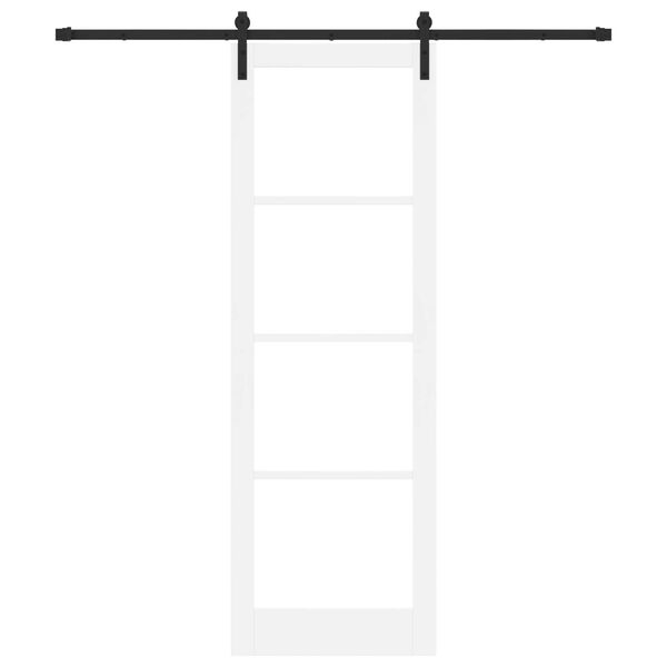 vidaXL Libisev uks ORKDAL Valge 78 x 232 cm Soe männipuit ja klaas