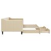 vidaXL diivanvoodi väljatõmmatava osaga, kreemjas, 80x200 cm, kangas