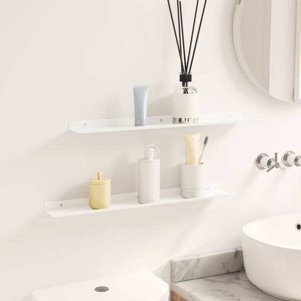 vidaXL Ujuv riiul Seinale kinnitatav 2 pcs Valge 60 x 9 x 2,5 cm Teras